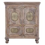 Antique Brass Embossed Sideboard Small – handcrafted solid wood furniture