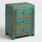 ARI Indian Solid Mango Wood Hand Carved Brass fitting Bedside Cabinet – handcrafted solid wood furniture