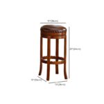 Arrow Solid Wood Round Top Bistro Stool with Foot Pedestal, and Nailhead Embellishment – handcrafted solid wood furniture