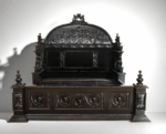 Daze Gothic Hand Carved Platform Bed – handcrafted solid wood furniture