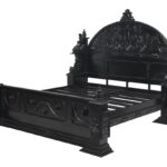 Daze Gothic Hand Carved Platform Bed – handcrafted solid wood furniture
