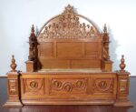 Daze Gothic Hand Carved Platform Bed – handcrafted solid wood furniture