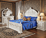 Daze Hand Carved Gothic Platform Bed by Hibashi Furniture – handcrafted solid wood furniture made in India