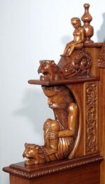 Daze Hand Carved Gothic Platform Bed by Hibashi Furniture – handcrafted solid wood furniture made in India