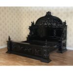 Daze Gothic Hand Carved Platform Bed – handcrafted solid wood furniture