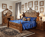 Daze Gothic Hand Carved Platform Bed – handcrafted solid wood furniture